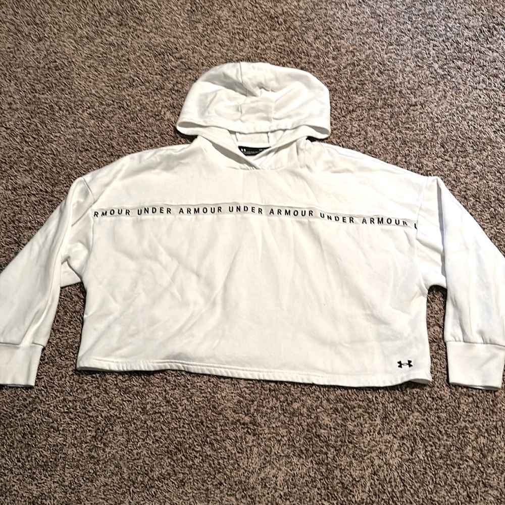 Women’s Under Armour white cropped hoodie size Large